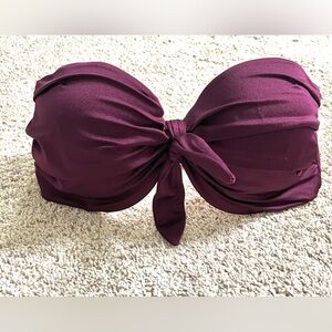 💜Victoria’s Secret Swim Bikini Burgundy Satin Twist Tie Front